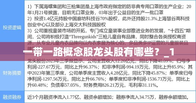 一带一路概念股龙头股有哪些？_1